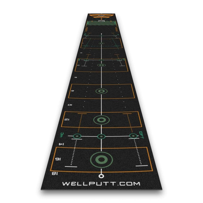 WELLPUTT - 13ft Golf Putting Training Mat - Black
