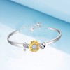 YAFEINI Sunflower Bracelet 925 Sterling Silver Sunflower Bangle Bracelet Ladybug