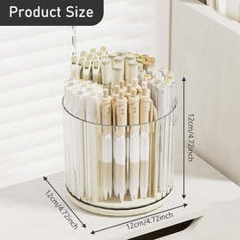 Cylogia Pen Holder Organizer,360 Degree Rotating Multifunctional Makeup Storage Container for Lipstick Eyeliner Spinning Cosmetics Storage Box for Desk/Bathroom/Bedroom Stationary Organizer