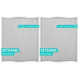 BPS1FA30 Universal Range Hood Filter Replacement 14.3"x11.7" - Aluminum Frame & Mesh - Heavy Duty Grease Filter - 2 Pack