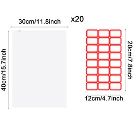 JJZGPP Thick Zip Bags, Pack of 20, Large, 40 x 30 cm, Reusable Zip Bag, Travel Bag, Waterproof, Frosted Zip Bags, Storage Bag for Shoes, Clothes