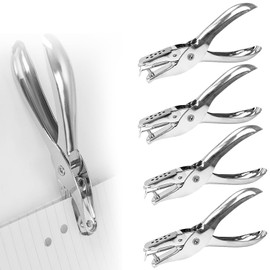 4 Pcs Handheld Hole Punch, Metal Paper Puncher, Single Hole Punch, 3mm,6mm Small Hole Punch, Multiple Sheet Capacity Hole Paper Punch For Home Office School Diy Crafts Scrapbook Notebook Card Making