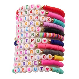 Yeshan Friendship Bracelets, Inspired Letter Album Bracelets Set, Colorful Stretchy Preppy Bracelets, Singer Music Lovers Fans Concert Merch Gifts for Women