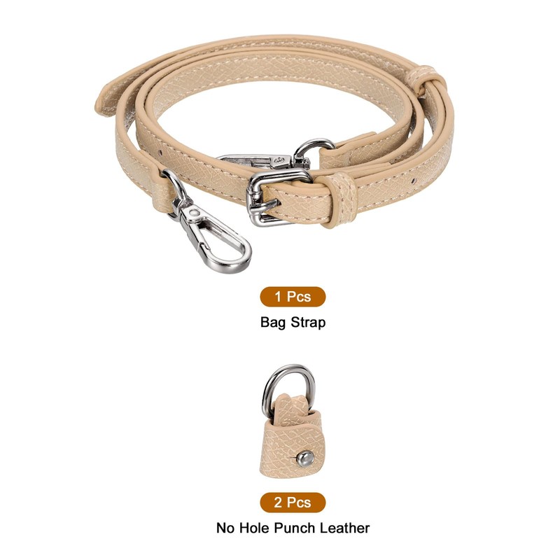 sourcing map Leather Bag Strap Replacement Adjustable Crossbody Bag Straps