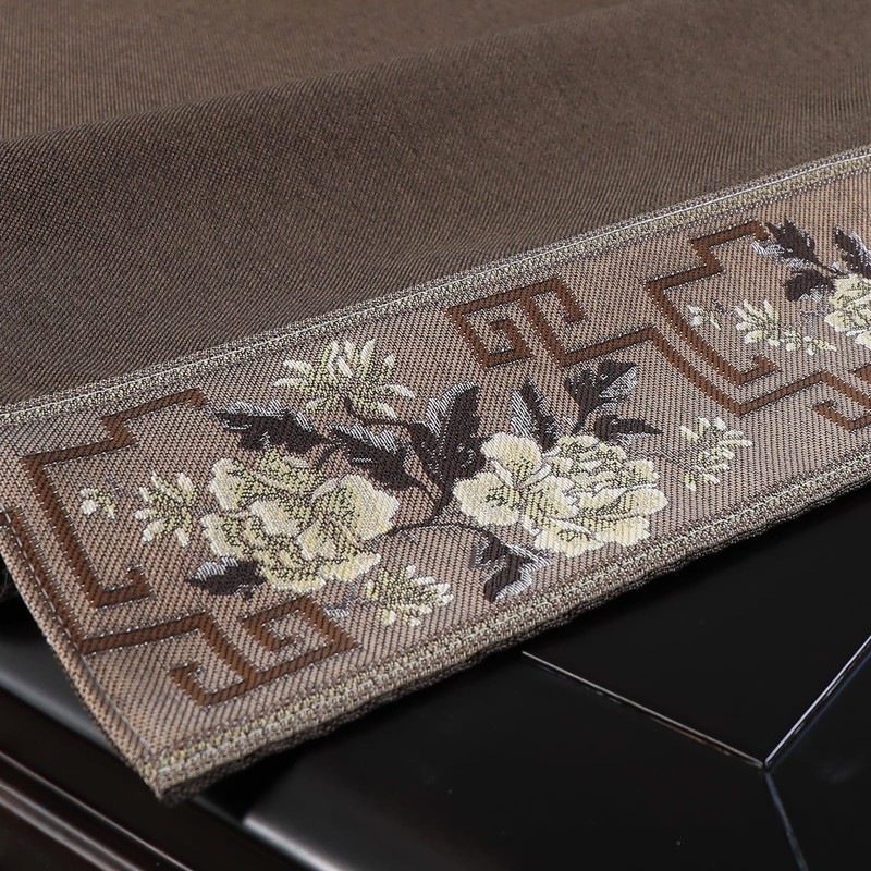 LAVSHOME Traditional Feature Coffee Table Cover Rectangle with Embroidered Flowers.Coffee