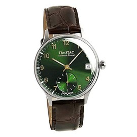 The Stack The STAC Wristwatch, Made in Japan, 1.4 inches (36 mm), Classic Green, Brown Strap, Cowhide Leather, Antique Retro, Men's, Women's, Unisex, green, Classic
