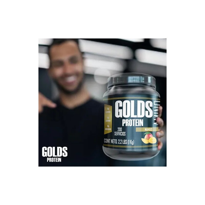Suplemento Aminoácidos En Polvo Golds Protein 1kg 200servis