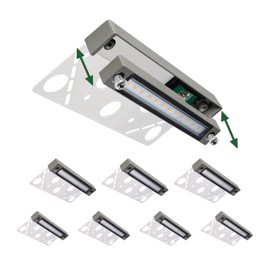 GKOLED 8Pack 6.8 Inch LED Low Voltage Hardscape Lighting, Outdoor Retaining Wall Lights, Waterproof Landscape Lighting, Light Module Replaceable Step Lights, Die-cast Aluminum Housing, 2700K Gray