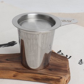 Oil cup tea strainer set stainless steel lid tea strainer tea infuser tea net / 오일장 차거름망 세트 스테인리스 뚜껑 티스트레이너 티인퓨저 차망