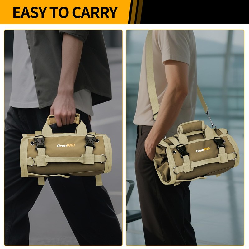 GrenPRO Tool Bag Roll Up Heavy Duty, Waterproof Oxford with