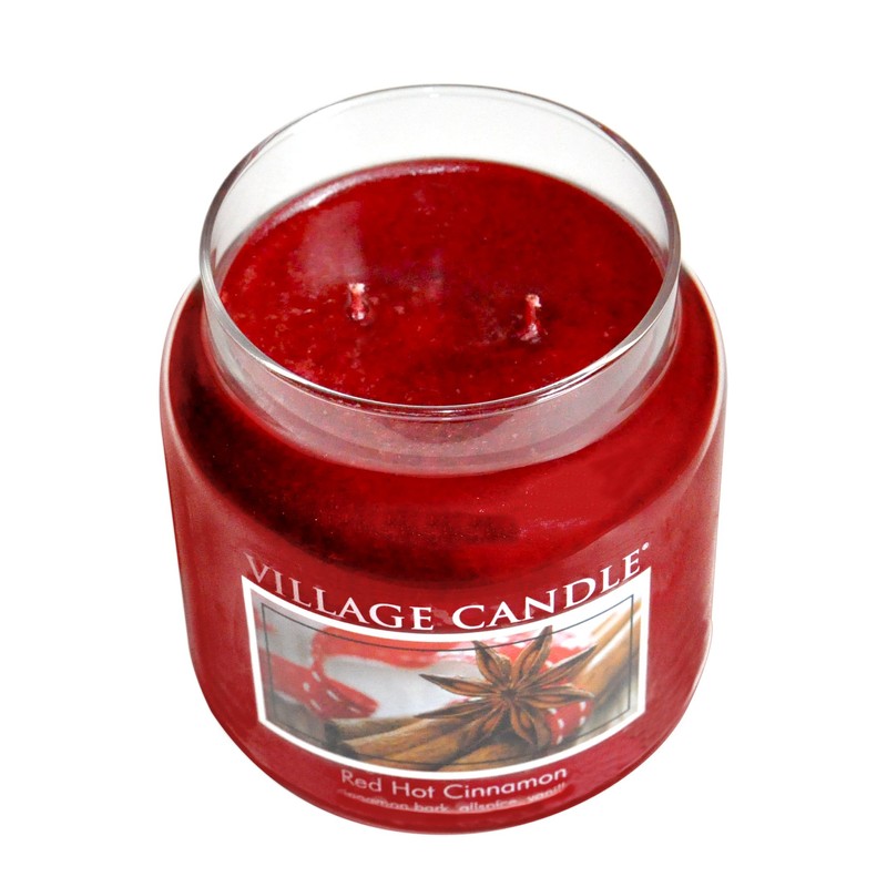 Village Candle Red Hot Cinnamon 16 oz Glass Jar Scented