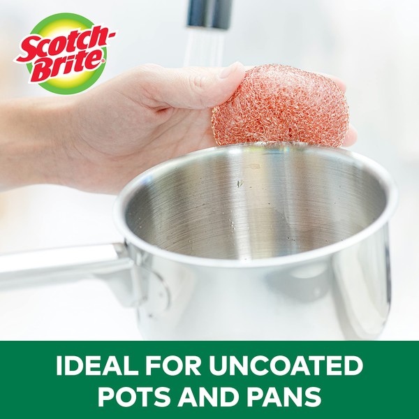 Scotch-Brite Scotch-Brite Copper Coated Scrubbing Scour Pads, 3 Scouring Scrubber