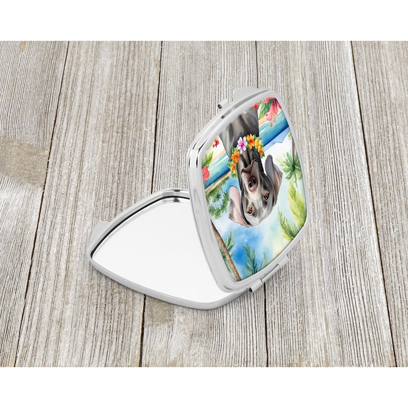 Caroline's Treasures Weimaraner Luau Compact Mirror Decorative Travel Makeup Mirror