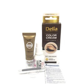 Delia Cosmetics Kit Eyelashes and eyebrows professional coloring, Color Dark Brown/Black/Brown/Dark gray15ml (Dark Brown)