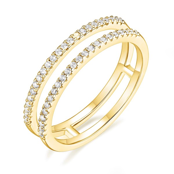 Mameloly Wedding Bands for Women Gold Dainty CZ Cubic Zirconia