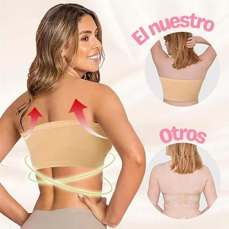 Veraly 3pzs Brasier Push Up Strapless Sin Tirantes Y Invisible