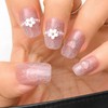 Sethexy Long Square Pink Nails Press Cat's Eye Colour Gradient