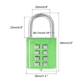 PATIKIL 8 Digit Combination Lock, 2 Pack 4 Position Locking Mechanism Push Button Security Digital Lock for Gym Sports Locker, Green