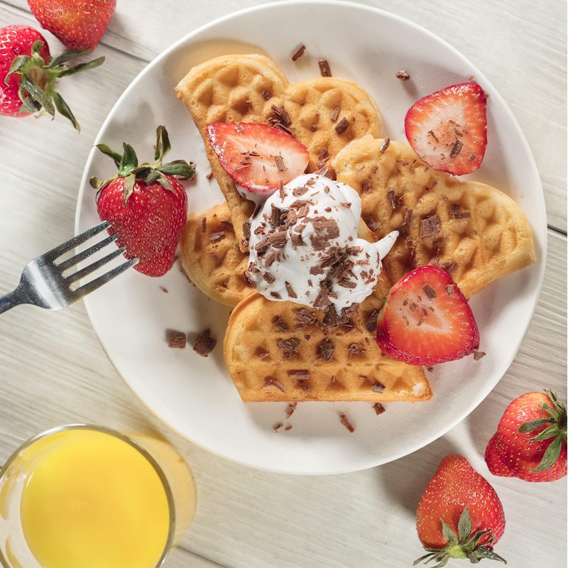 CucinaPro Heart Waffle Maker- Make 5 Heart Shaped Waffles for