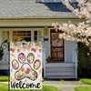 ZAEW Welcome Dog Paw Tulips Spring Garden Flag Summer Seasonal