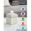 Cloudever Tissue Box Holder Cover, Modern PU Leather Square Decorative