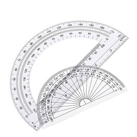eBoot Plastic Protractor 180 Degree, 4 Inch and 6 Inch, Clear, 2 Pieces