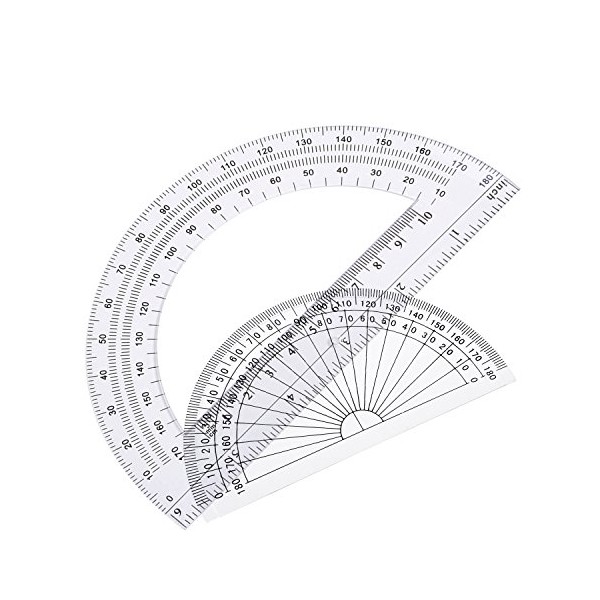eBoot Plastic Protractor 180 Degree, 4 Inch and 6 Inch,