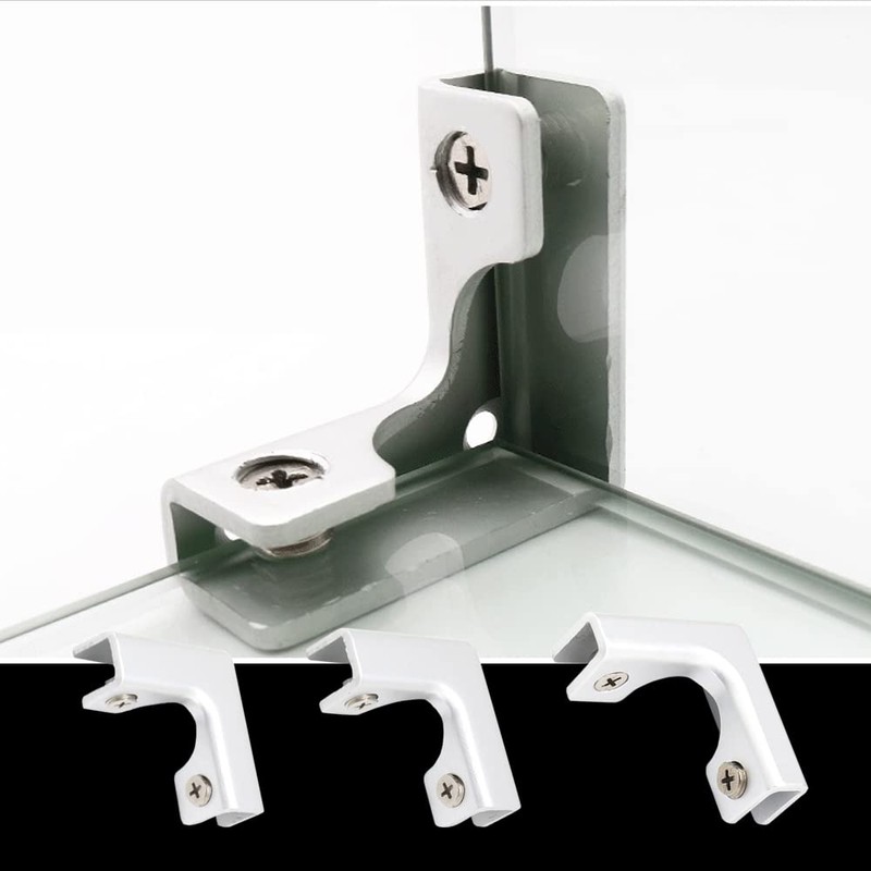 4PCS L-Shaped Aluminum Alloy Glass Clip Corner Braces Glass Support