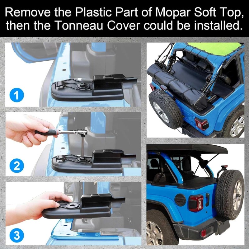 Coverspec Tonneau Cover Compatible with Jeep Trunk Cover Wrangler JL