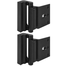 Home Security Door Lock, Childproof Door Reinforcement Lock with 3" Stop Withstand 800 lbs for Inward Swinging Door, Upgrade Night Lock to Defend Your Home (Black-2 Pack)
