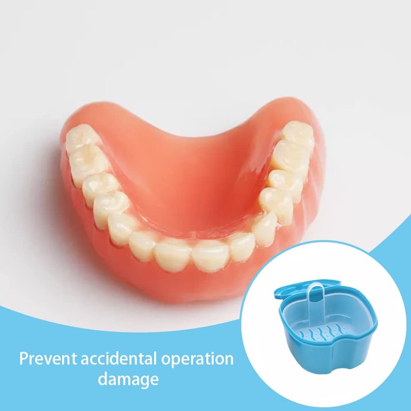 TAORANJU Denture Case, Denture Retainer Case Denture Cup with Strainer