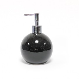 Douceur d'Intérieur SOAP Dispenser, Ceramic, Black, (0) 9.7 x 16 CM