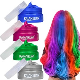 UNIVERSOENLÍNEA.COM Set 3 PIEZAS Cera Peinar Cabello Cambio Color Temporal Kalanxuan Hair Wax Cera de Cabello con Color Artificial Temporal Disfraz Cosplay Temporal Desechable Crema de Tinte (Verde)