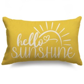 JXZYGMD Summer Pillow Covers 12x20 Hello Sunshine Outdoor Farmhouse Lumbar Pillow Covers Decorations for Sofa Home Decor