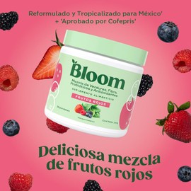 Polvo Verde de Super Greens de Bloom Nutrition - Probióticos y Enzimas Digestivas con Spirulina y Chlorella para la Salud Intestinal (Frutos Rojos)