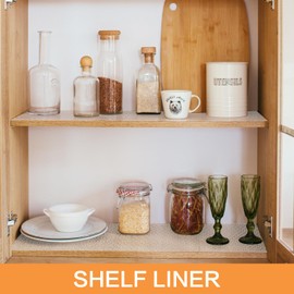 Bloss Clear Shelf Liner Non Adhesive Bathroom Drawer Liners Washable Kitchen Cabinet Liners for Shelves, Cupboard, Refrigerator,17.7 x 236 Inch