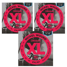 D'Addario Baritone Electric Guitar Strings | EXL157 | 3 SETS | Medium