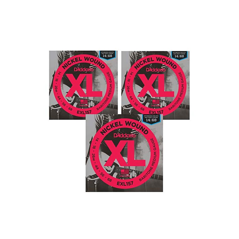 D'Addario Baritone Electric Guitar Strings | EXL157 | 3 SETS