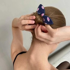 4 Pcs Deft Twist Donut Hair Bun Maker and Rabbit Ear Bun Twister - Flexible and Quick Hair Styling Accessories for Women and Girls (Blue+White+Pink+Navy blue, One set)