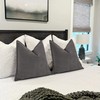 ZWJD Rustic Gray Pillow Covers 18x18 Set of 2 Chenille