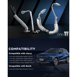 DOFOCH 4PCS Turbo Oil Return Drain & Oil Feed Pipe Kit For Chevy Cruze Sonic Trax, Buick Encore 1.4L Replaces OE# 55568031 55592600 55567067 55587854 25198546 625-829