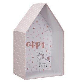 HOME DECO KIDS RG9209 Nursery Bedroom Storage Box Girls Boys Paper Card Pink White Pastel 20 x 12 x 32 cm