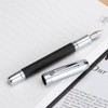 Jinhao 92 Pluma estilográfica negra plateada, punta media, metal sólido