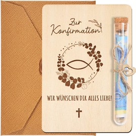 Joycabin Confirmation Gift, Money Gift, Confirmation Packaging Made of Wood, Funny Confirmation Money Gifts Packaging with Test Tubes and Twine for Girls and Boys