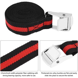 Correas de Carga 2.46m, Correas de Amarre Reforzadas con Hebilla de Carraca para Coche y Motocicleta, Correas de Sujeción Resistentes para Transporte Seguro de Equipaje, Bicicletas y Materiales en Viajes, Camping o Trabajo