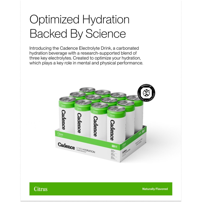 Cadence Electrolyte Drink - Citrus Flavor, 355ml x 12 |