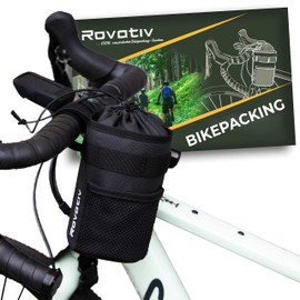 Rovativ® Bikepacking Snack Pack [1.4 Litres] Food-Pouch Handlebar Bag with Extra Outer Compartment for Gravel Bike, Road Bike and MTB
