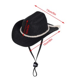 choyaxo Dog Cowboy Hat Dog Cowboy Costume for Small Pet Dogs Cat Cowboy Hat with Bandana Scarf Set Party Accessories (Black)