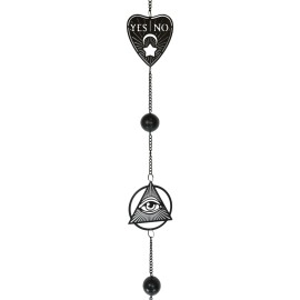 Ebros Gift Ouija Planchette Eye Of Providence Metal Wall Hanging Mobile Wind Chime W/ Beads