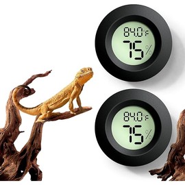 Reptile Tank Accessories, 2 PCS Reptile Thermometer and Humidity Gauge for Bearded Dragon, Jumping Spider, Leopard Gecko, Hermit Crab, Gecko, Ball Python, Lizard
